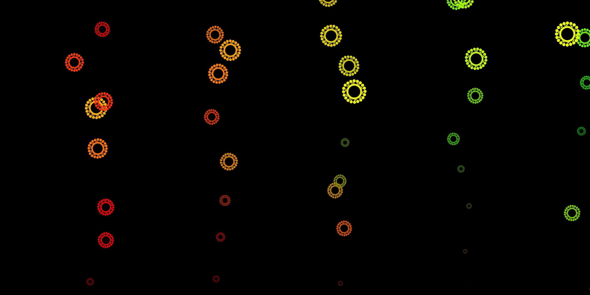 modèle vectoriel vert foncé, jaune avec des signes de grippe.