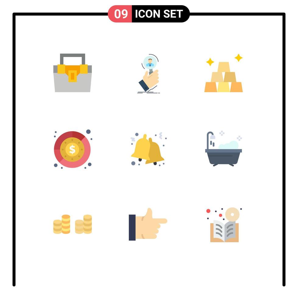 9 icônes créatives signes et symboles modernes des revenus finances dépenses des ressources humaines argent éléments de conception vectoriels modifiables vecteur