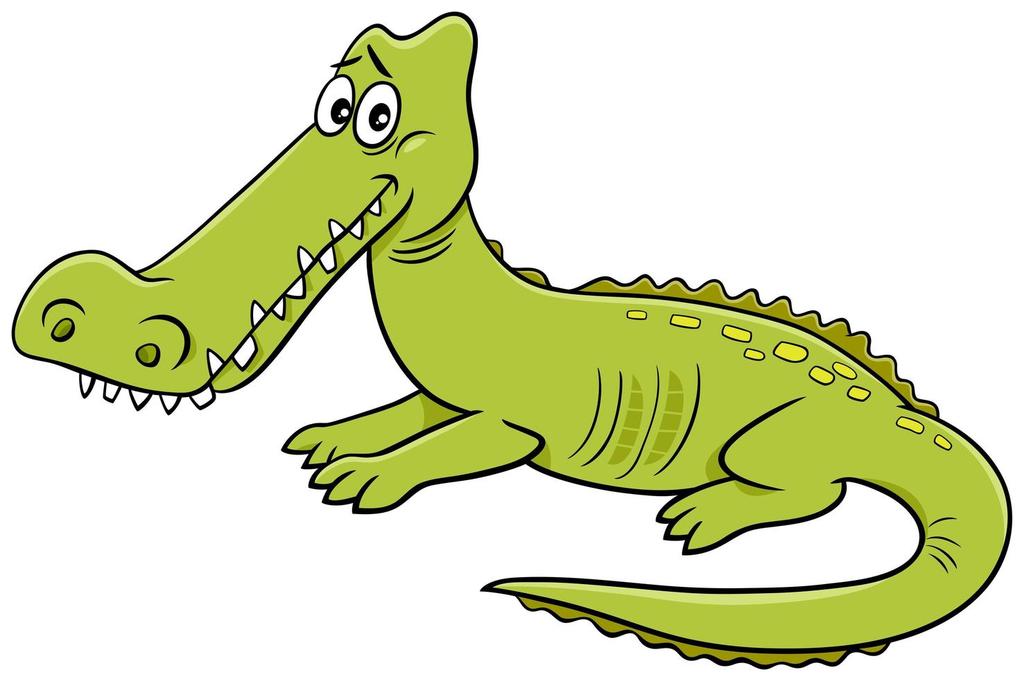 illustration de dessin animé de caractère animal sauvage crocodile vecteur