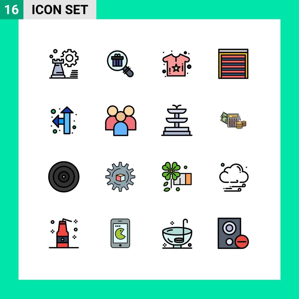 pack d'icônes vectorielles stock de 16 signes et symboles de ligne pour la construction de la direction shopping city shirt éléments de conception vectoriels créatifs modifiables vecteur