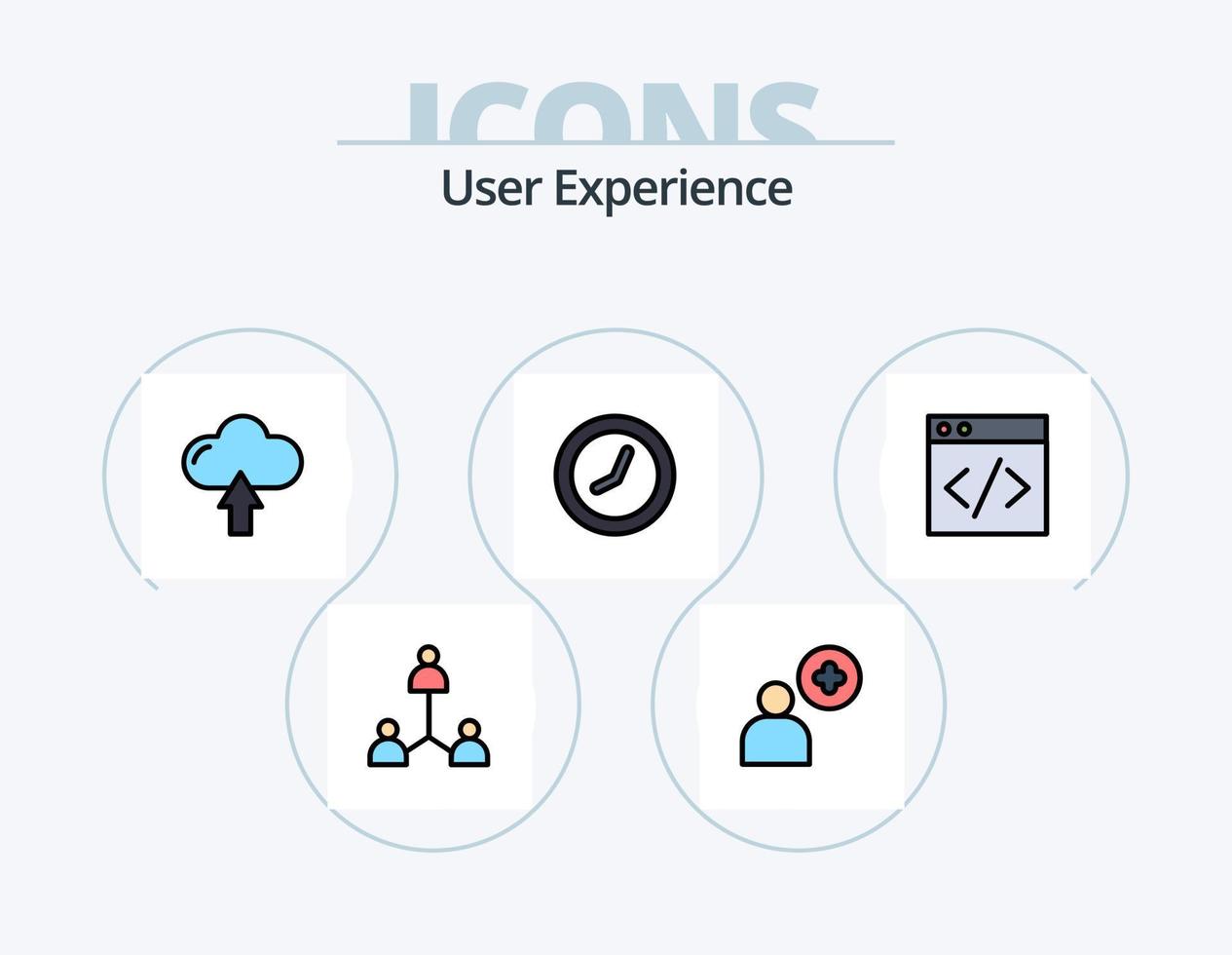pack d'icônes remplies de ligne d'expérience utilisateur 5 conception d'icônes. montre. horloge . aiguille. profil vecteur