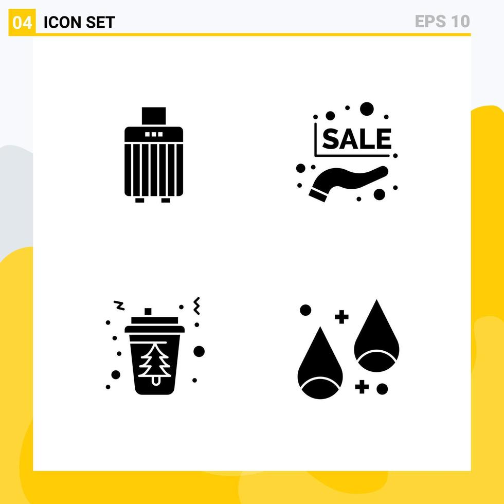 pack de signes et de symboles de glyphes solides modernes pour les supports d'impression Web tels que le pourcentage d'achat d'éléments de conception vectoriels modifiables à chaud vecteur