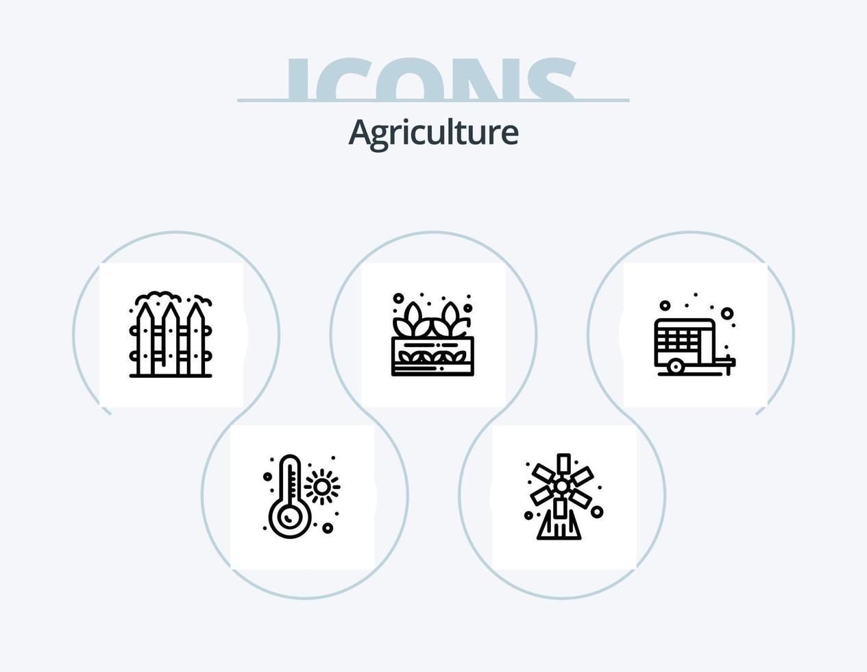 pack d'icônes de ligne d'agriculture 5 conception d'icônes. voiture. agriculture. agriculture. nourriture. passoire vecteur