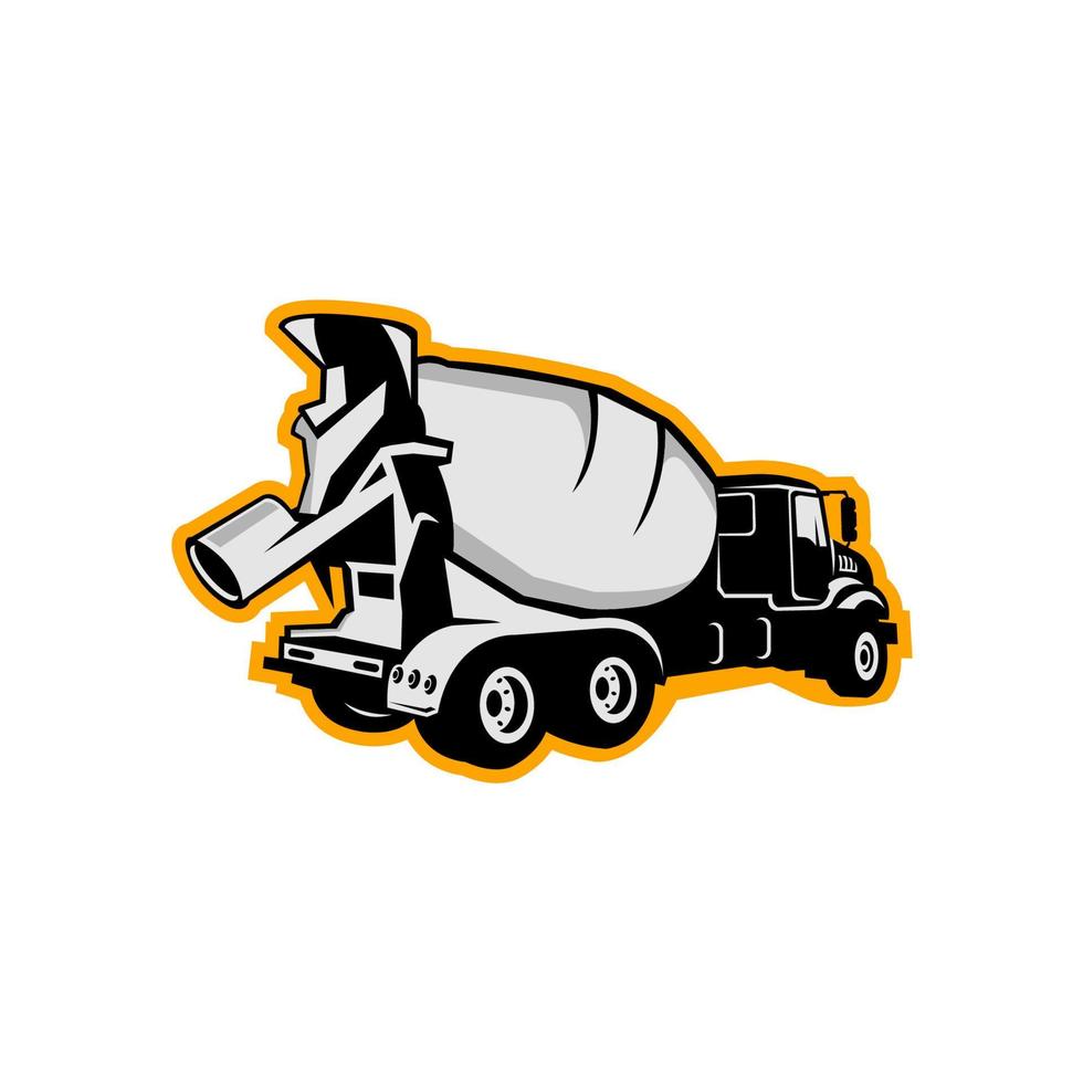 L'icône de la ligne de camion béton concept. Camion à béton vector illustration linéaire, symbole, d'un signe