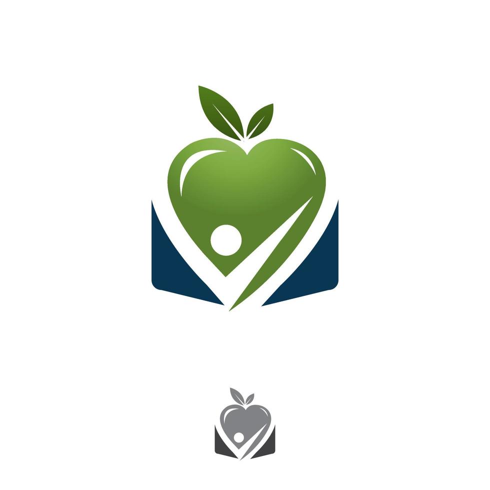 logo de personnes avec illustration d'amour, icône de famille, symbole de coeur et humain, icône de charité vecteur