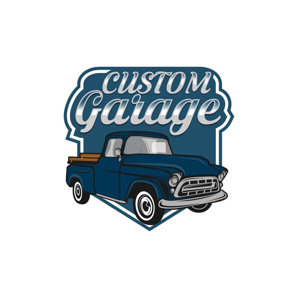 vecteur de modèle de logo de camion rétro. concept de logo d'emblème de camion vintage. modèle de logo de garage rétro