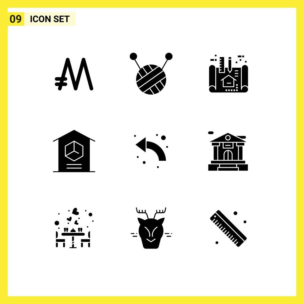 9 icônes créatives signes et symboles modernes des flèches gauches schéma produit flèche éléments de conception vectoriels modifiables vecteur