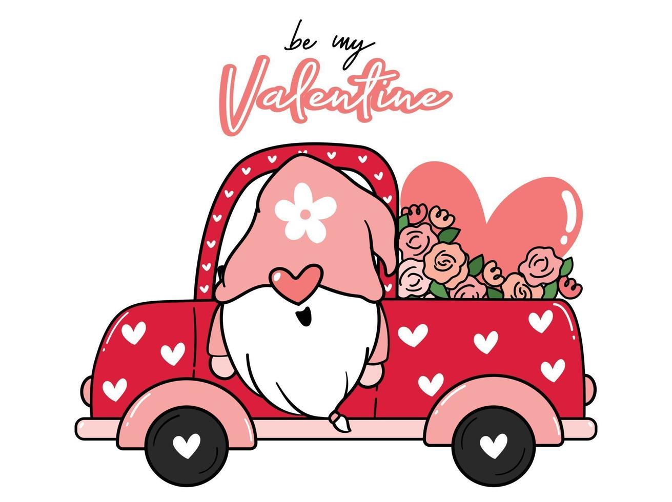 gnome de la saint-valentin vecteur