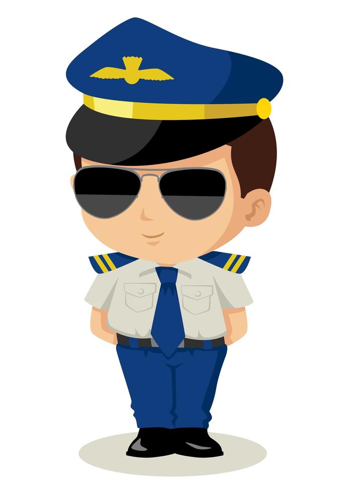 pilote de dessin animé chibi vecteur