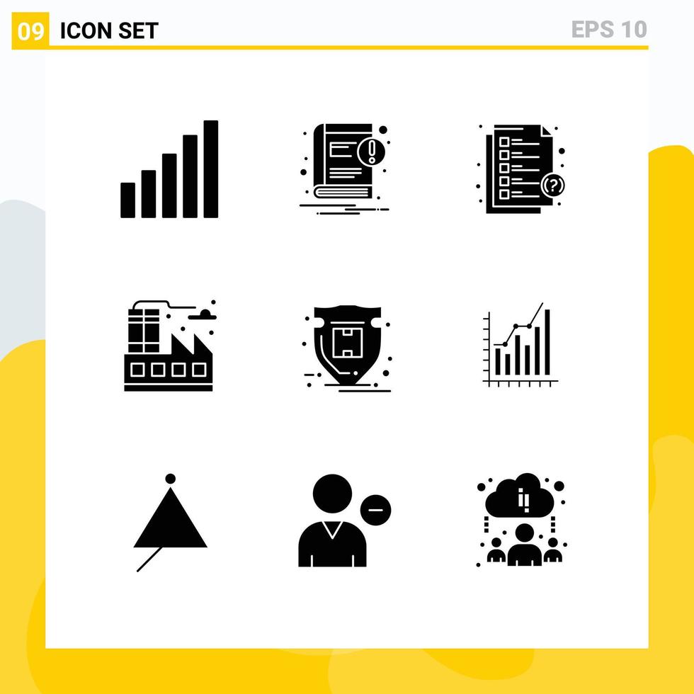 pack d'icônes vectorielles stock de 9 signes et symboles de ligne pour la protection des colis aide la vie du paquet éléments de conception vectoriels modifiables vecteur