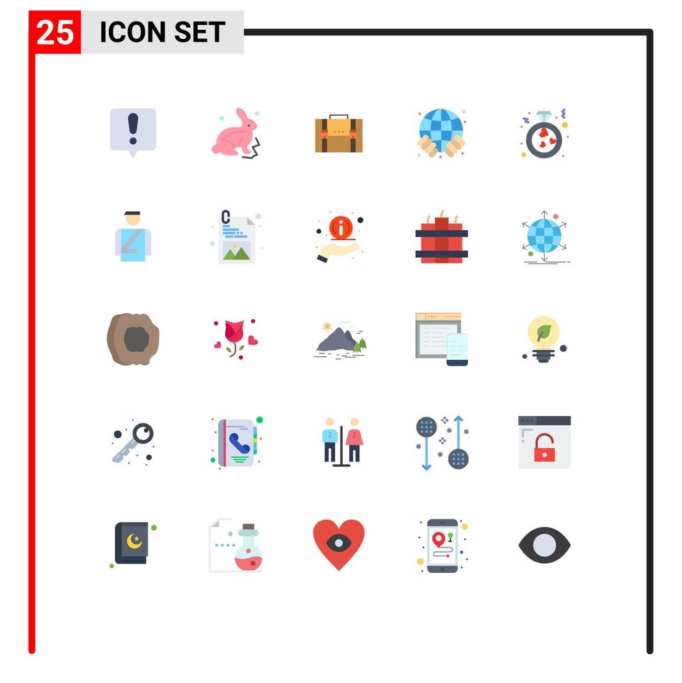 ensemble de 25 symboles d'icônes d'interface utilisateur modernes signes pour des éléments de conception vectoriels modifiables de portefeuille de terre d'affaires globe sûr vecteur