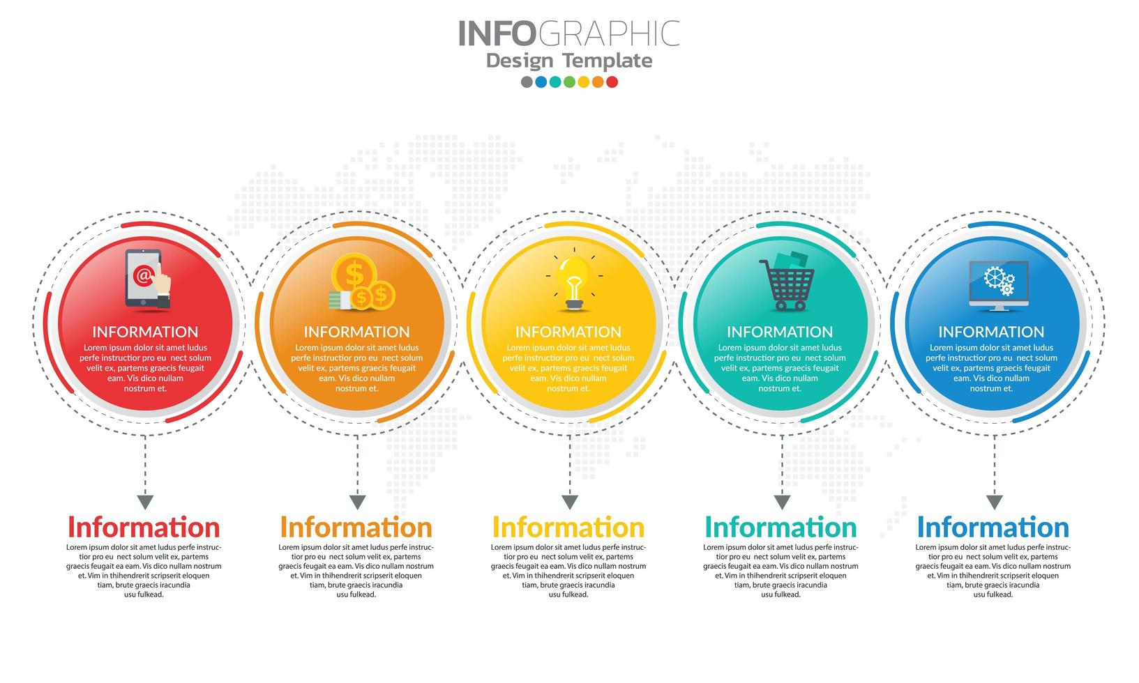 modèle infographique de chronologie avec 5 sections vecteur