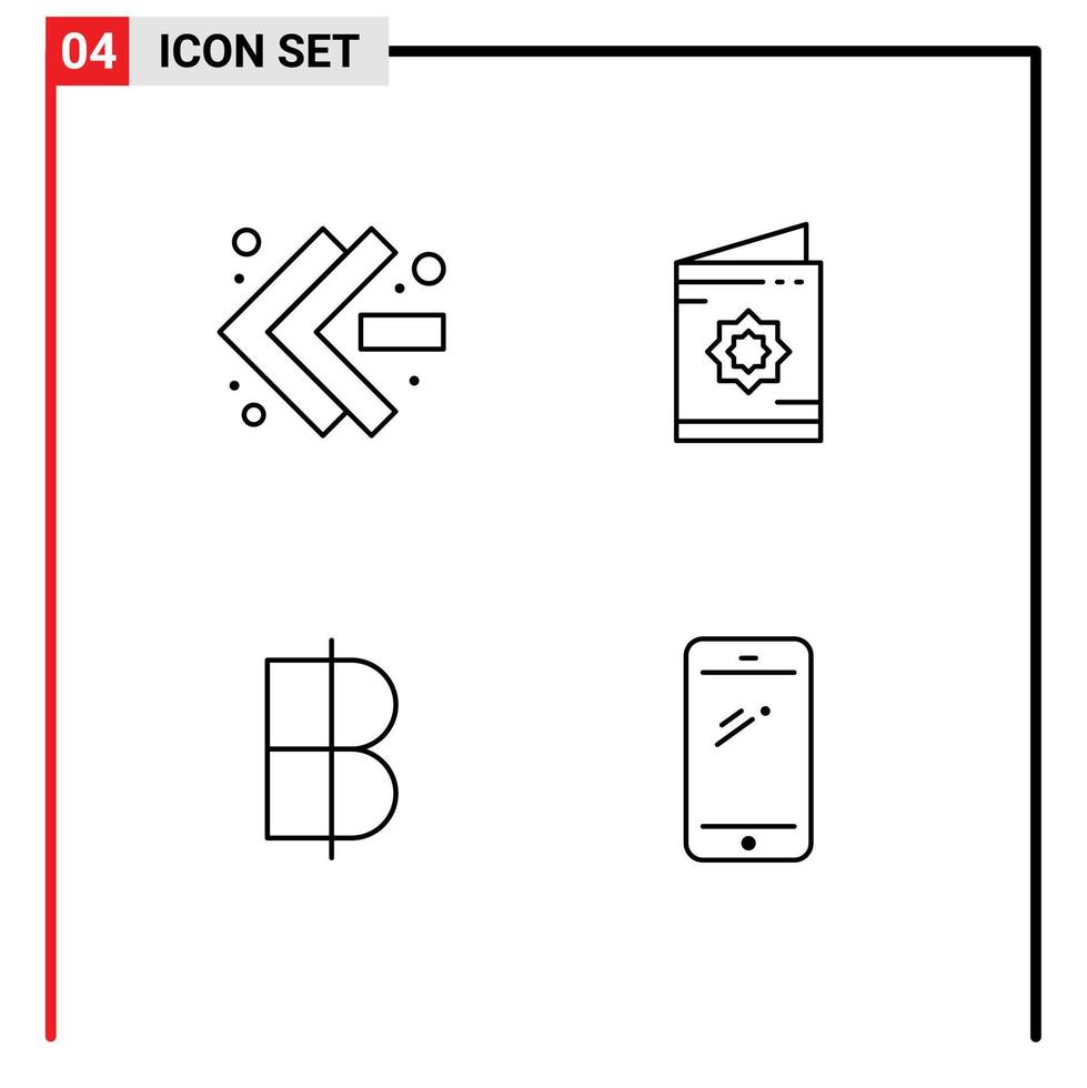 ensemble de pictogrammes de 4 couleurs plates remplies simples de flèches carte de monnaie thaïlande musulmane éléments de conception vectoriels modifiables vecteur