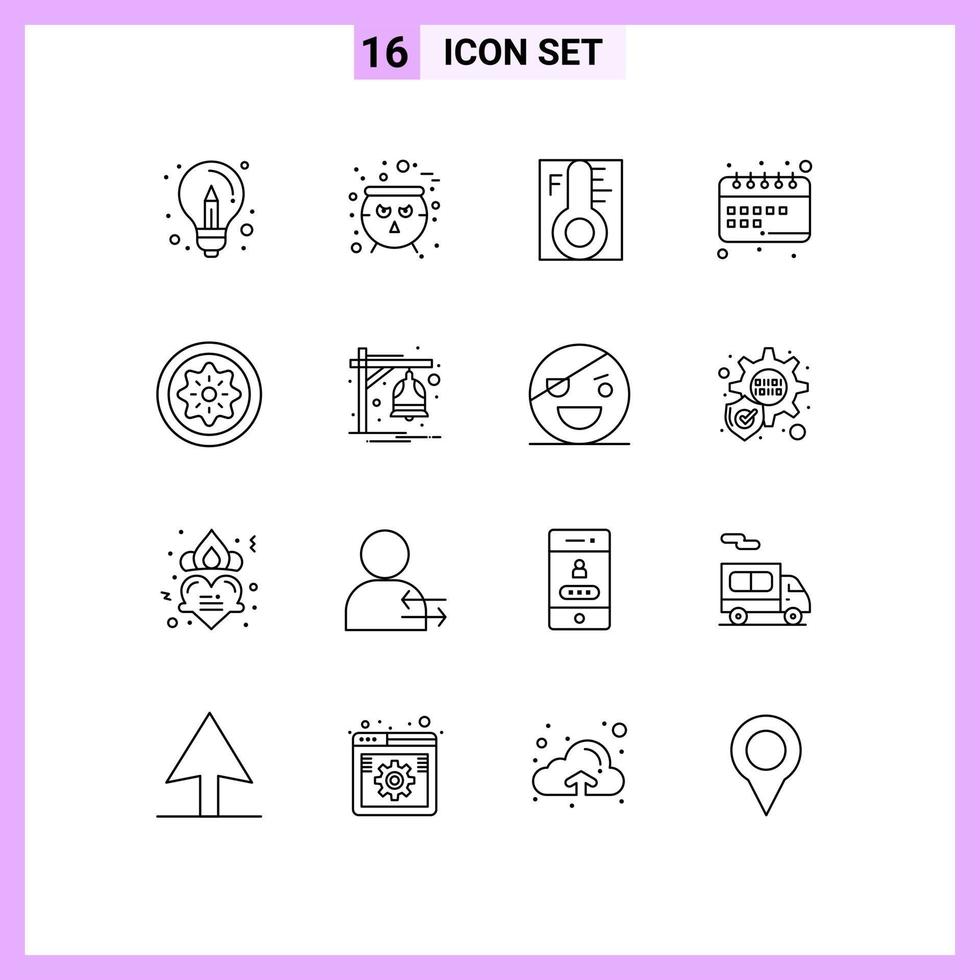 pack de 16 contours créatifs d'apprentissage scolaire effrayant éducation soleil éléments de conception vectoriels modifiables vecteur