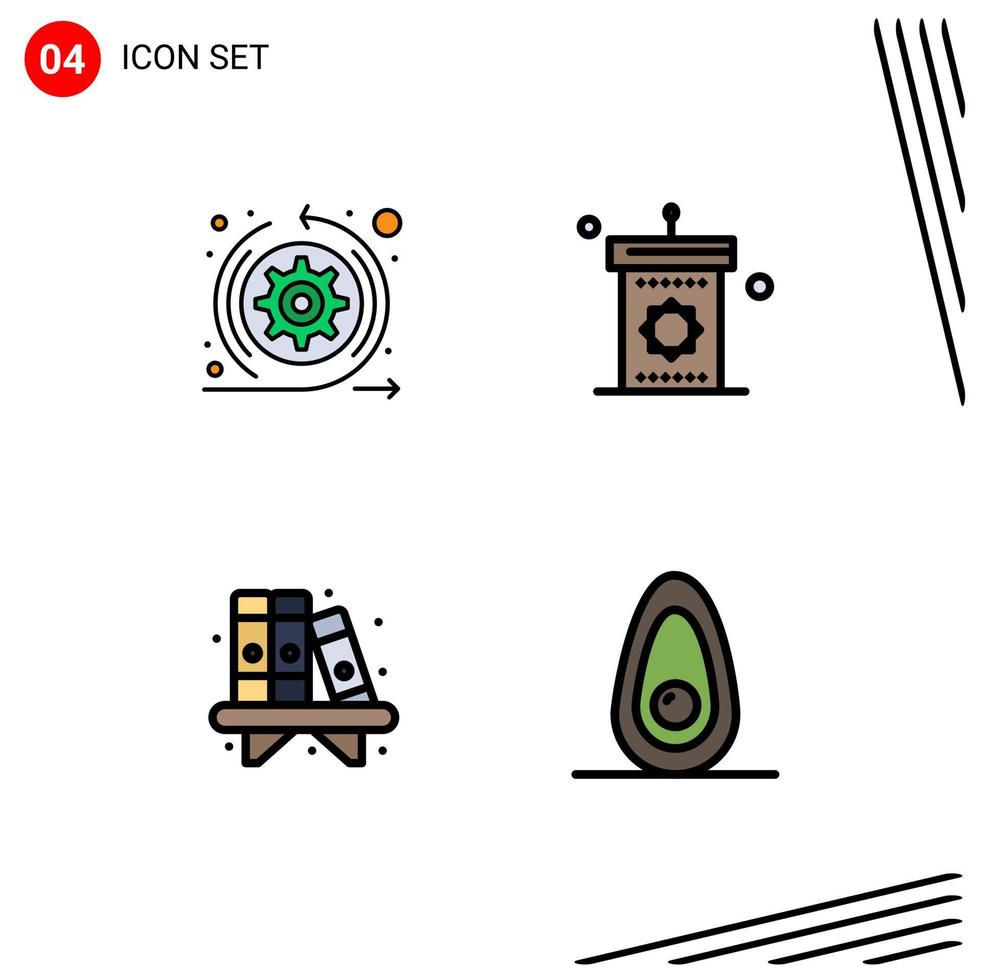 4 icônes créatives signes et symboles modernes de livre de discours de sprint à la maison agile éléments de conception vectoriels modifiables vecteur
