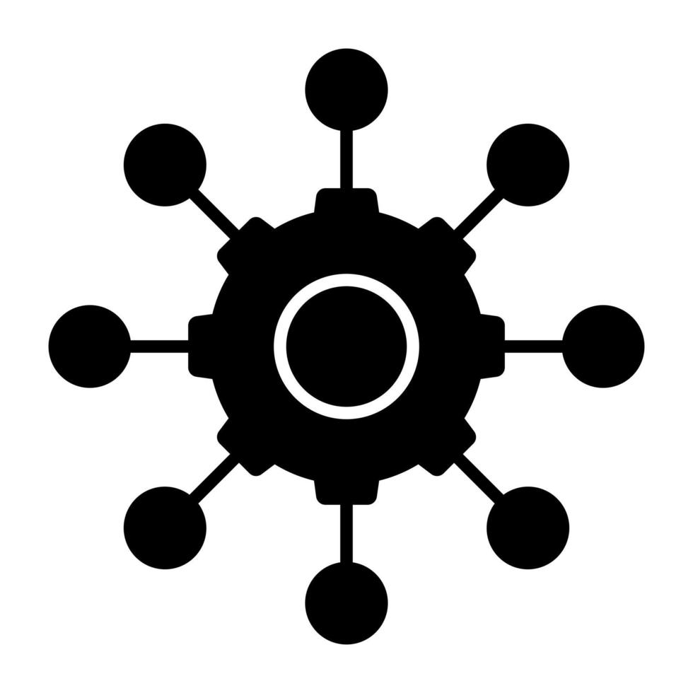 icône de paramètre réseau au design unique vecteur