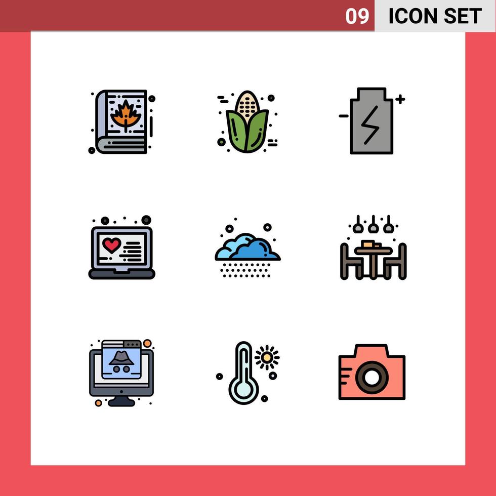 9 icônes créatives signes et symboles modernes de cloud batterie en ligne environnement médical éléments de conception vectoriels modifiables vecteur