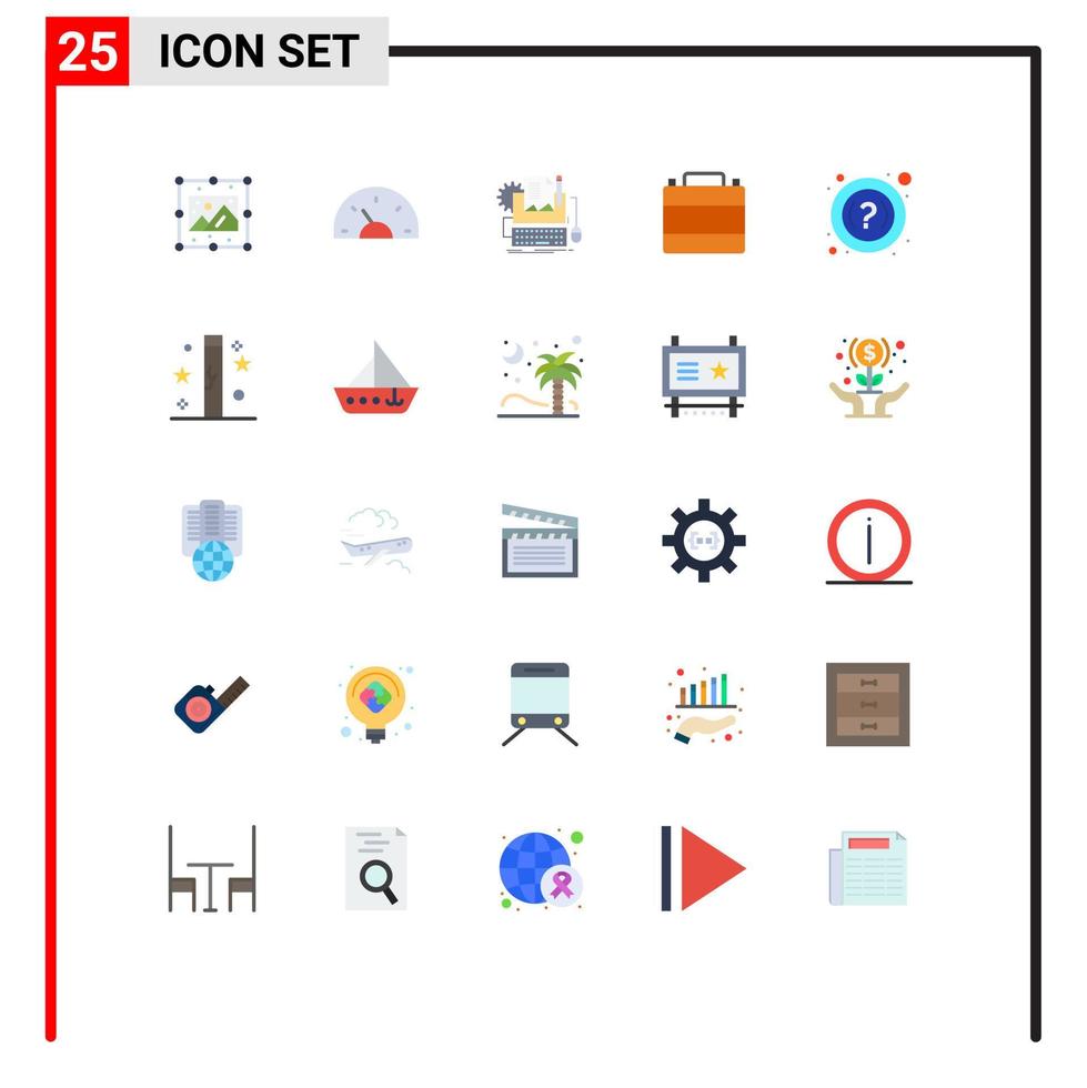 pack de 25 symboles universels de couleur plate de vêtements magasin étui tableau de bord accessoires papier éléments de conception vectoriels modifiables vecteur