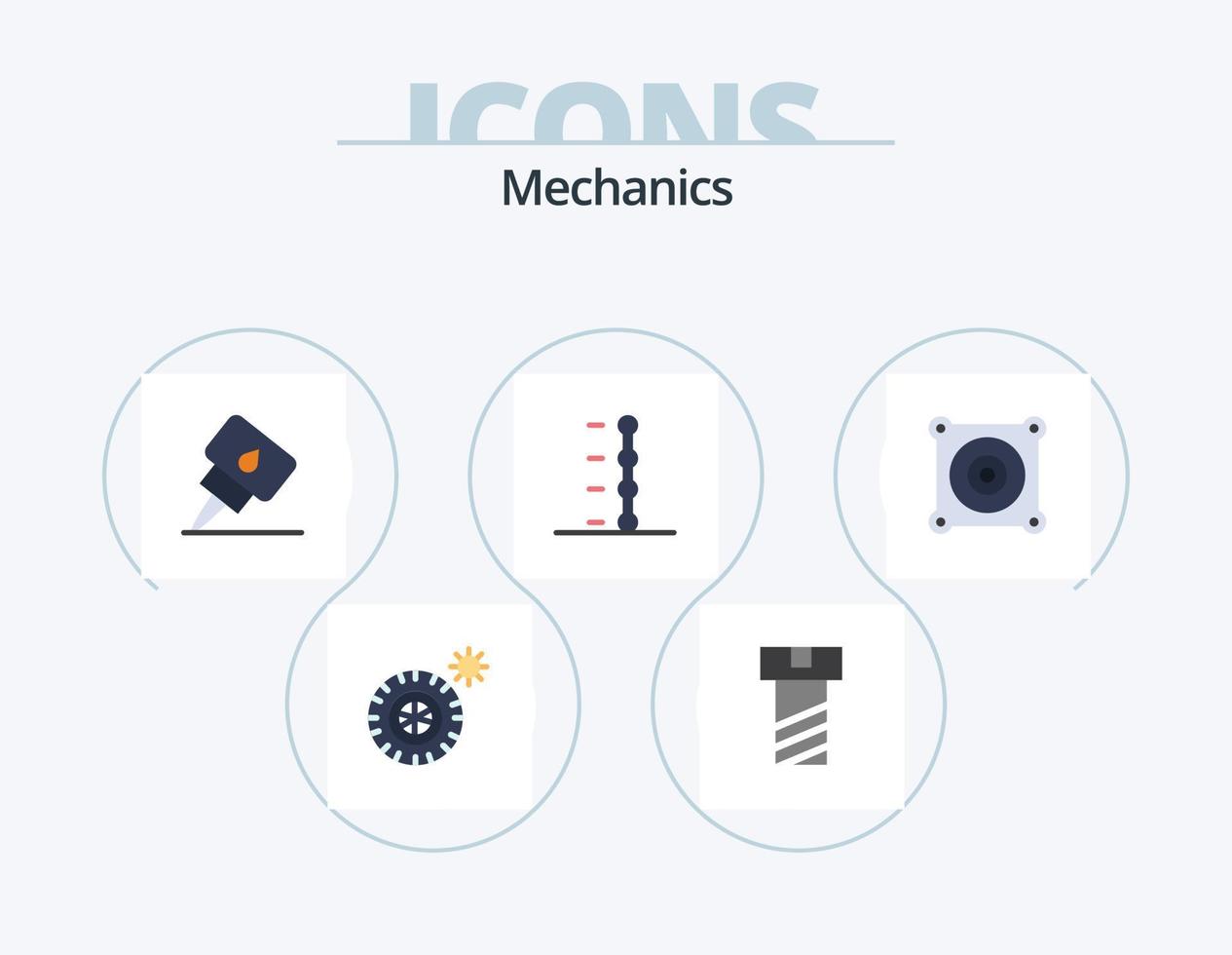 pack d'icônes plates mécaniques 5 conception d'icônes. . auto. . moteur vecteur