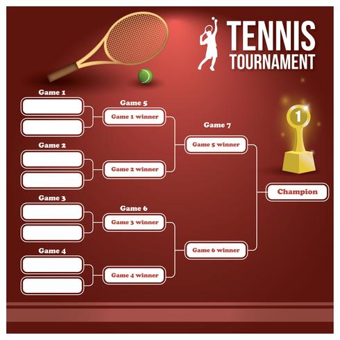 Support de tournoi de tennis vecteur