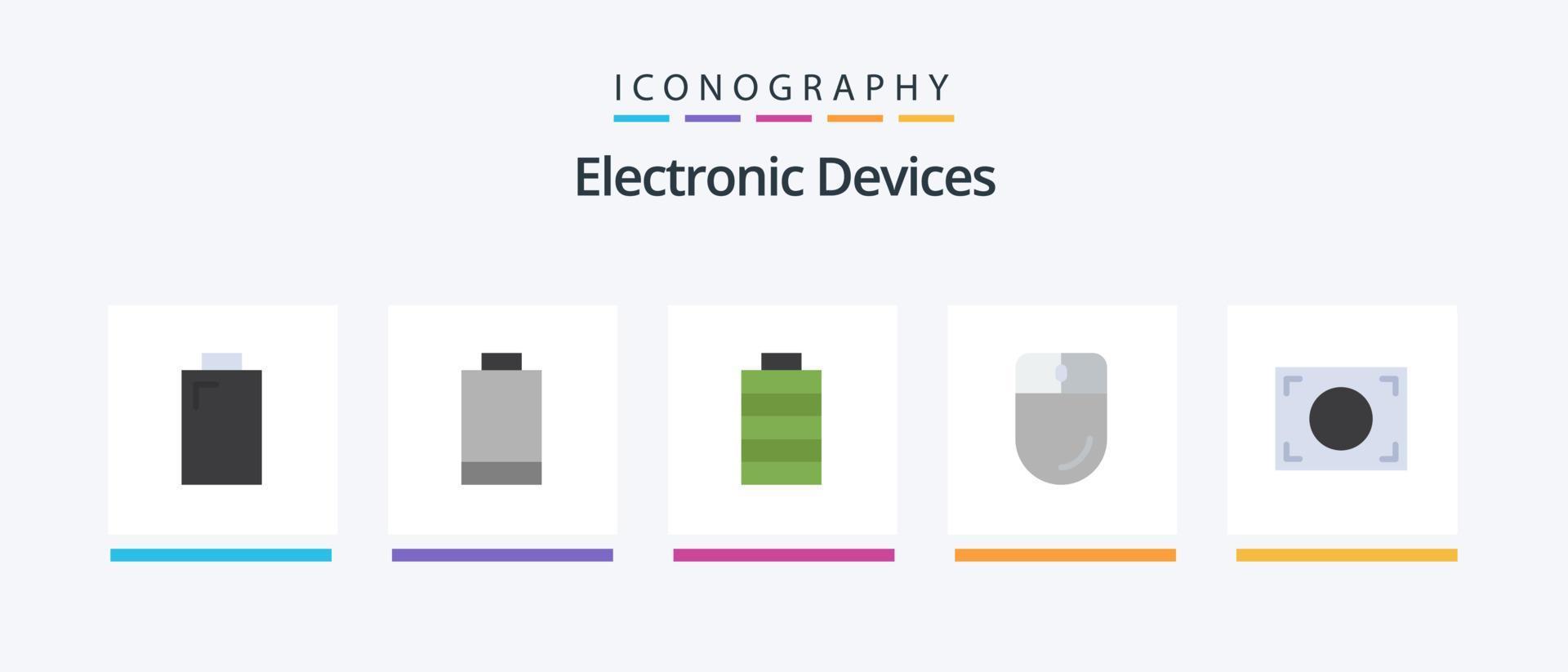 appareils pack d'icônes plat 5 comprenant. électronique. photo. conception d'icônes créatives vecteur