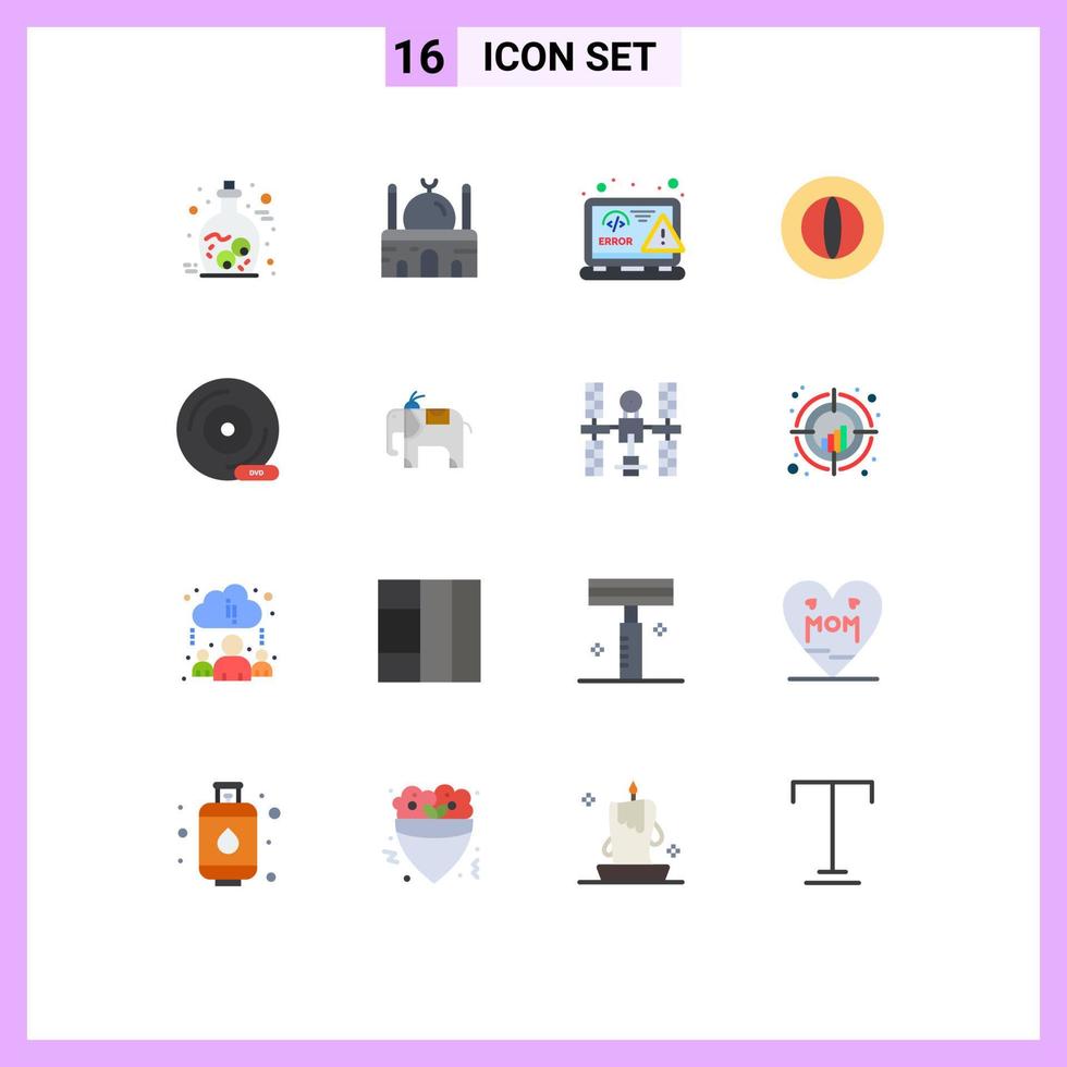 ensemble de 16 symboles d'icônes d'interface utilisateur modernes signes pour le marketing coin place entreprise web modifiable pack d'éléments de conception de vecteur créatif