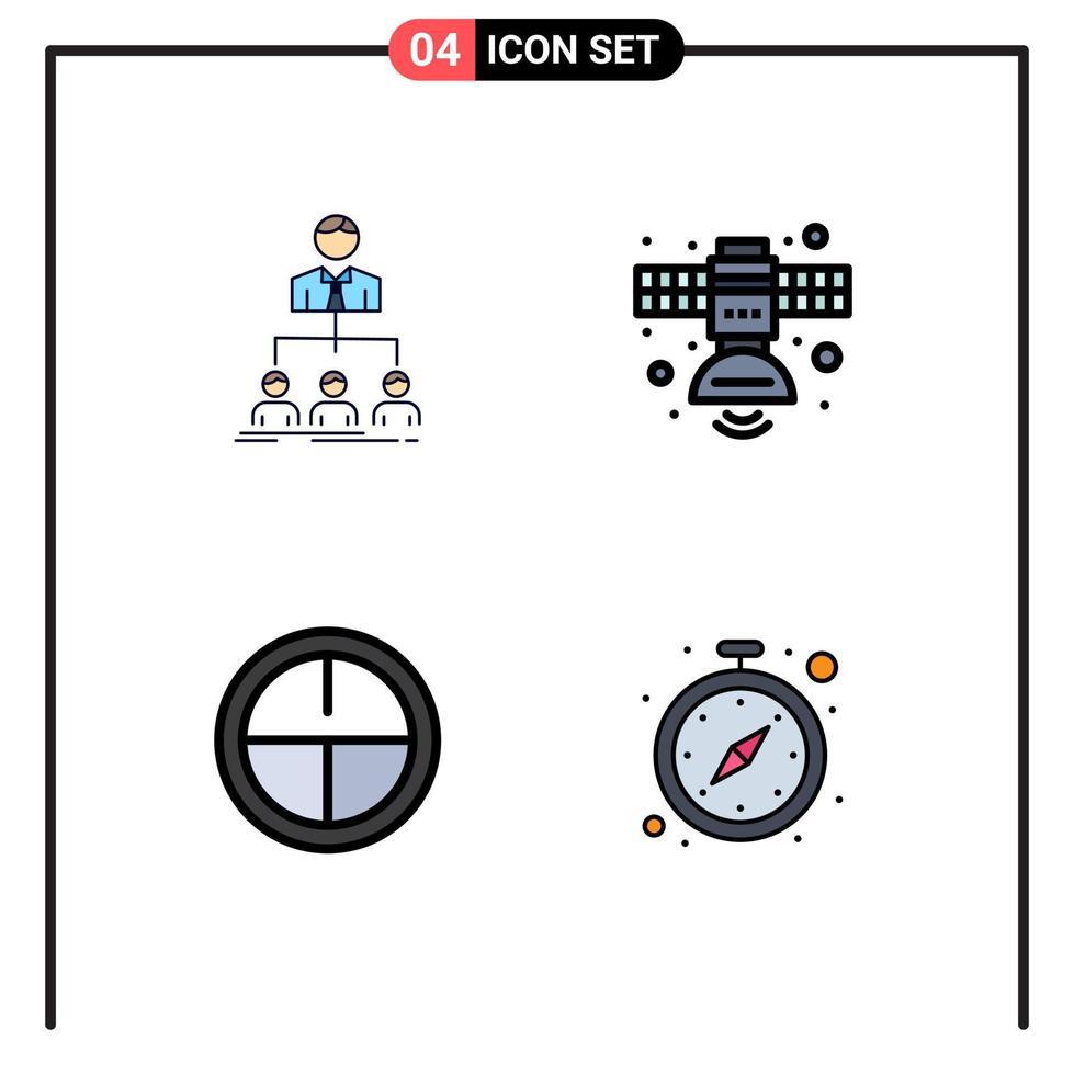ensemble de 4 pack de couleurs plates commerciales fillline pour les éléments de conception vectoriels modifiables de badge radio de groupe de transmission déquipe vecteur