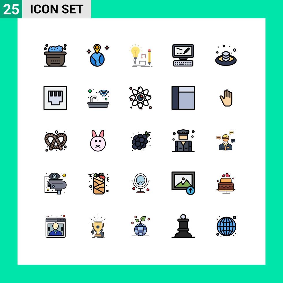 ensemble de 25 symboles d'icônes d'interface utilisateur modernes signes pour cadeau sweet insight markiting éléments de conception vectoriels modifiables par ordinateur vecteur