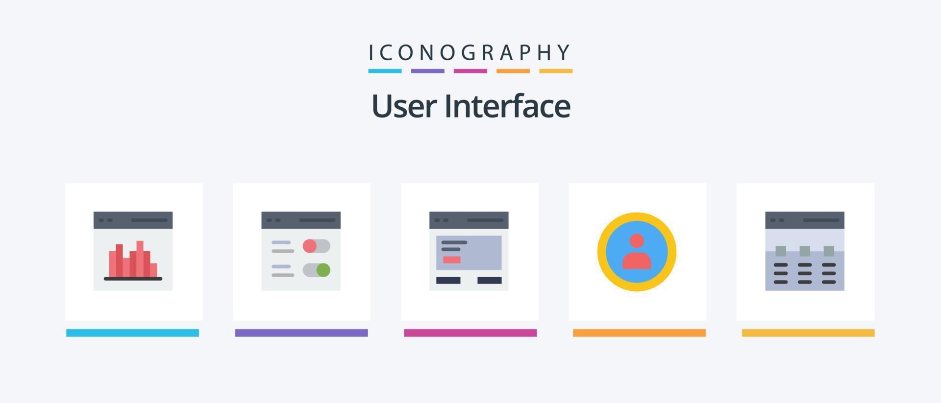 pack d'icônes plat 5 de l'interface utilisateur, y compris l'utilisateur. interface. utilisateur. pour. communication. conception d'icônes créatives vecteur