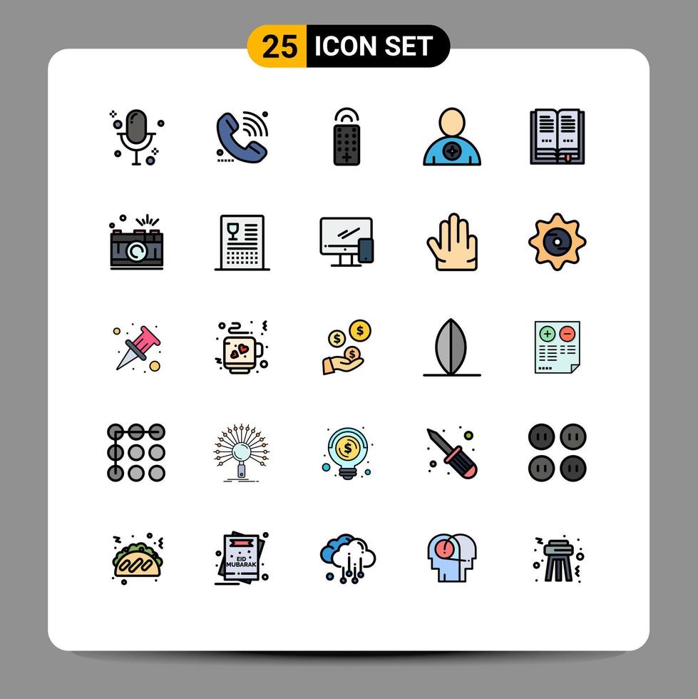 25 icônes créatives signes et symboles modernes du livre favori réservé en ligne avatar éléments de conception vectoriels modifiables vecteur