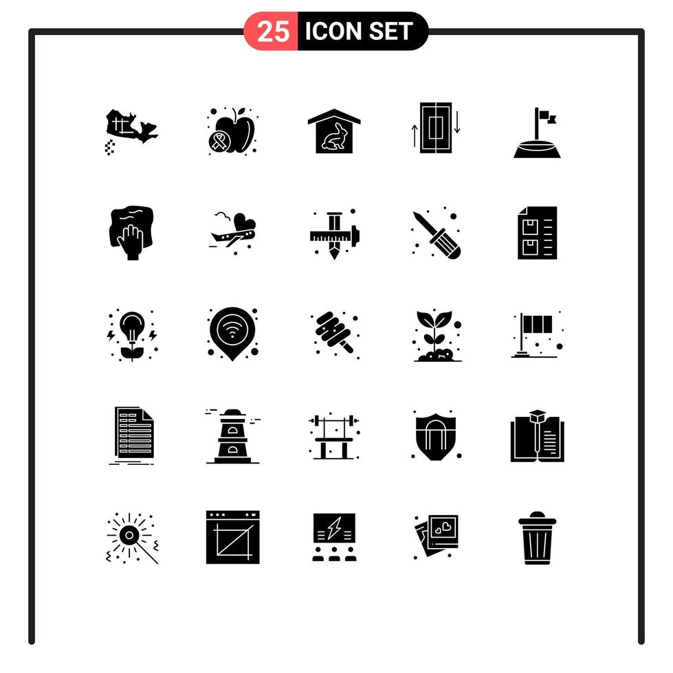 pack d'icônes vectorielles de stock de 25 signes et symboles de ligne pour les éléments de conception vectoriels modifiables de synchronisation de téléphone de robbit de smartphone de drapeau vecteur