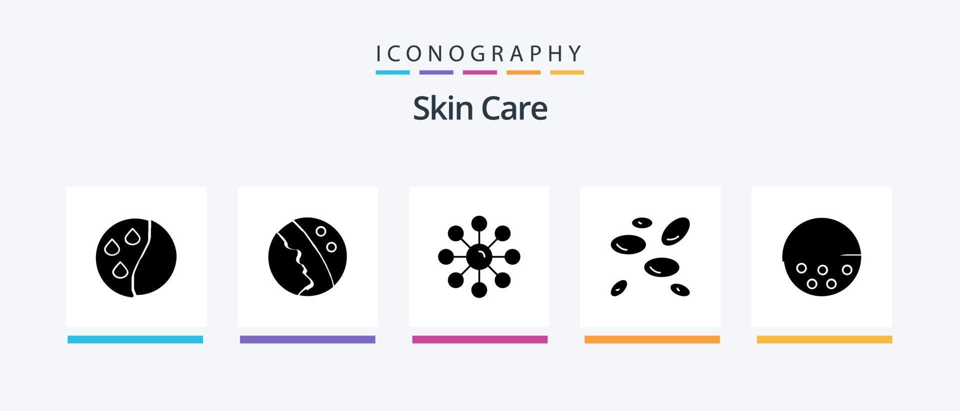pack d'icônes de glyphe de peau 5 comprenant la peau. globules blancs. peau. globules blancs. hématologie. conception d'icônes créatives vecteur