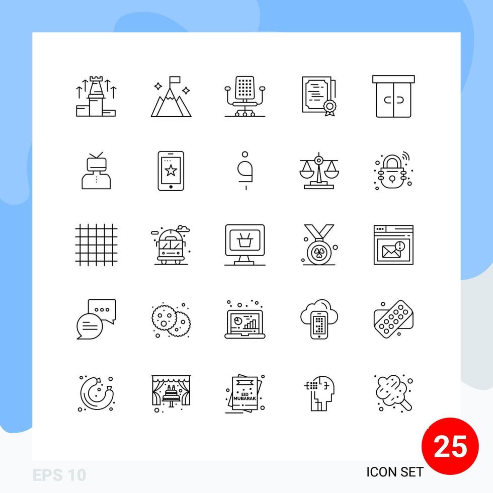concept de 25 lignes pour sites Web mobiles et applications décor timbre interface certificat de signe éléments de conception vectoriels modifiables vecteur