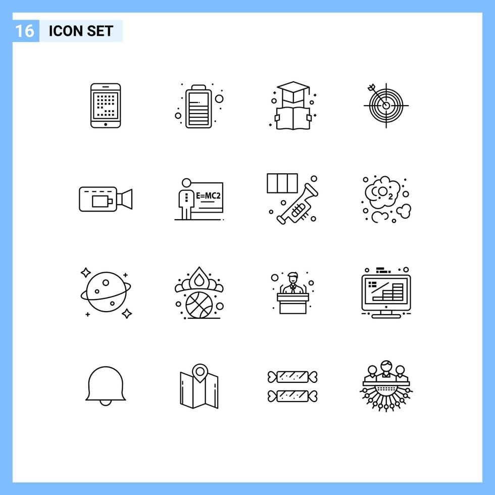 aperçu de l'interface mobile ensemble de 16 pictogrammes d'éléments de conception vectoriels modifiables de graduation de carte d'alimentation de fléchette cible vecteur