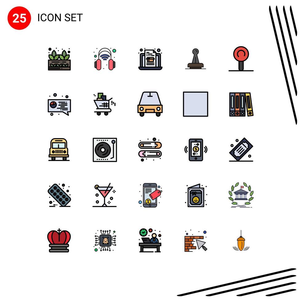 pack d'icônes vectorielles stock de 25 signes et symboles de ligne pour les éléments de conception vectoriels modifiables d'approbation légale d'ordinateur portable de marque de sceau vecteur