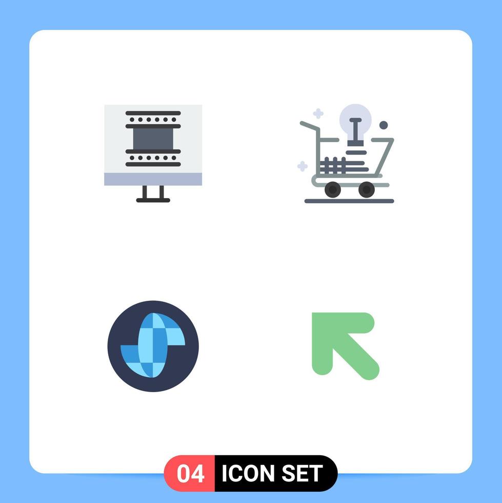 4 icônes plates vectorielles thématiques et symboles modifiables du cadre photo numérique idée de panier global éléments de conception vectoriels modifiables sur Internet vecteur