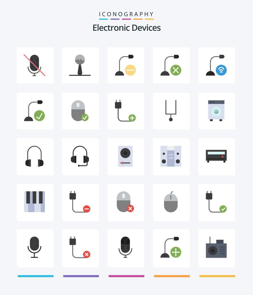 dispositifs créatifs 25 pack d'icônes plates tels que les ordinateurs. matériel. gadget. gadget. connecté vecteur