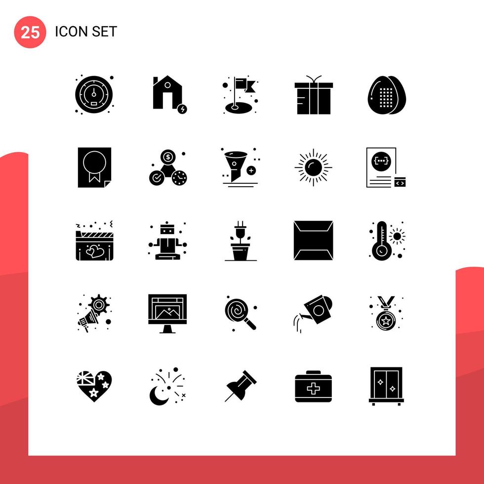 pack d'icônes vectorielles stock de 25 signes et symboles de ligne pour la réussite de la cuisson des œufs éléments de conception vectoriels modifiables logistiques globales vecteur