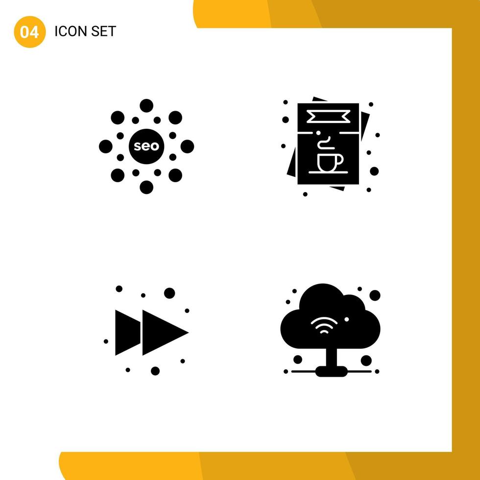 groupe de glyphes solides modernes définis pour la liste de classement des flèches du globe éléments de conception vectoriels modifiables à droite vecteur