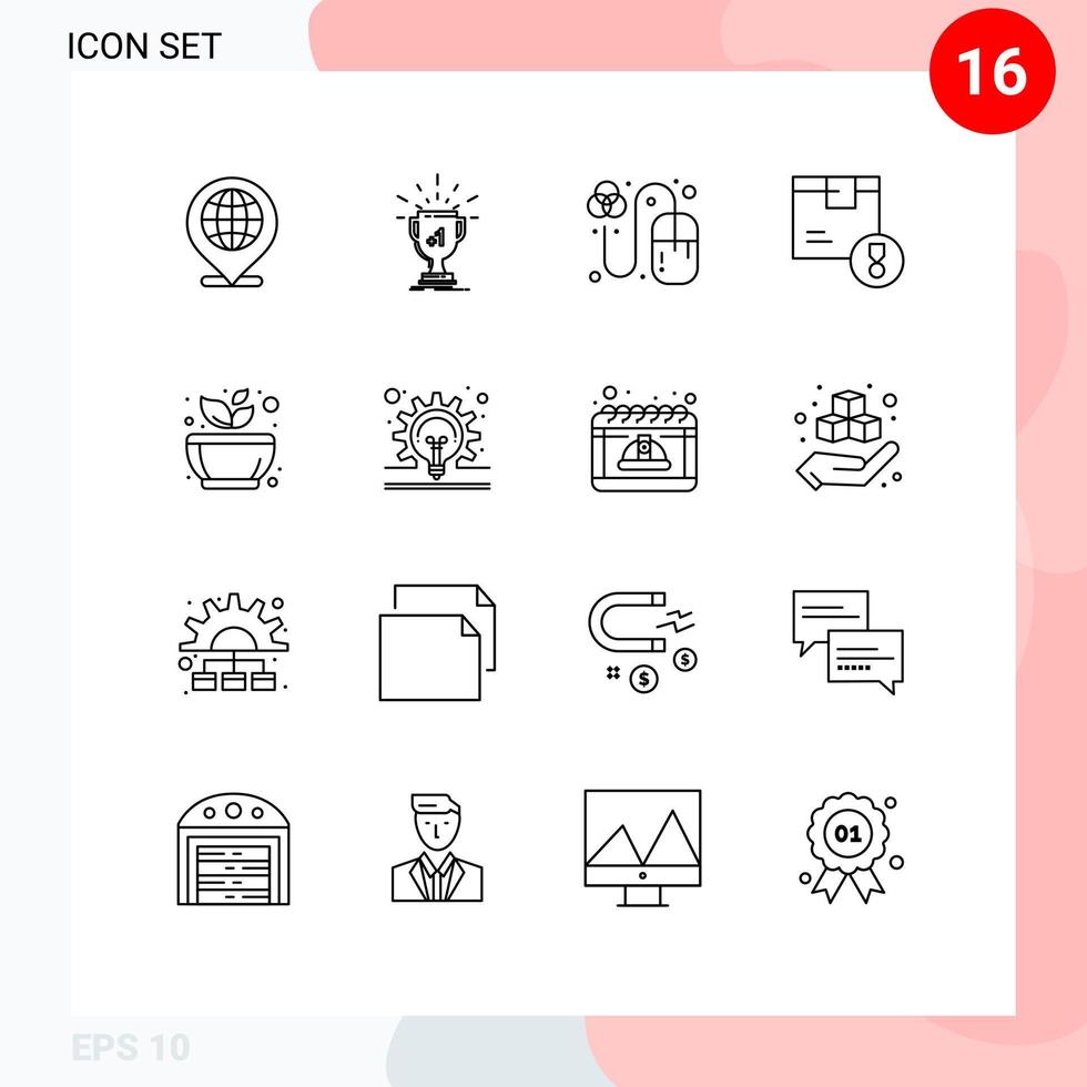 16 contours vectoriels thématiques et symboles modifiables de la livraison du produit premiers éléments de conception vectoriels modifiables de la grille de certificat vecteur