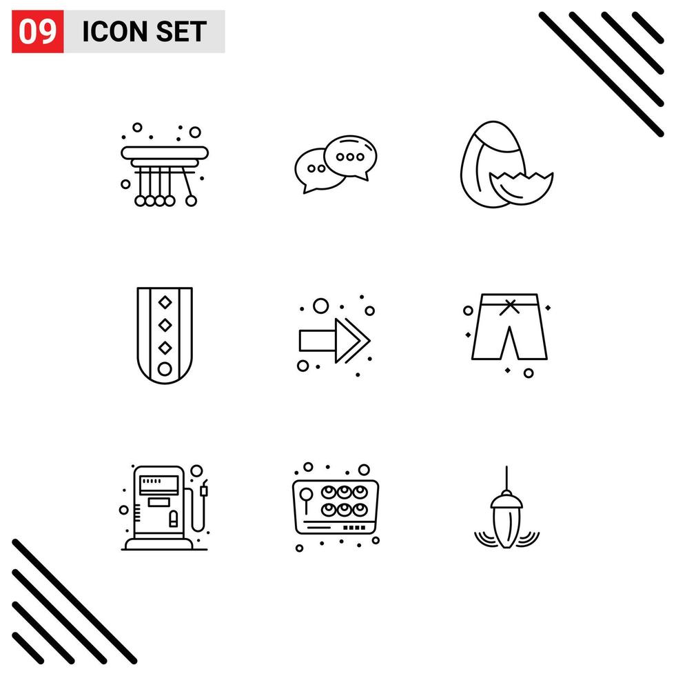 9 contours vectoriels thématiques et symboles modifiables d'éléments de conception vectoriels modifiables d'insignes de rang d'oeuf à rayures arrière vecteur