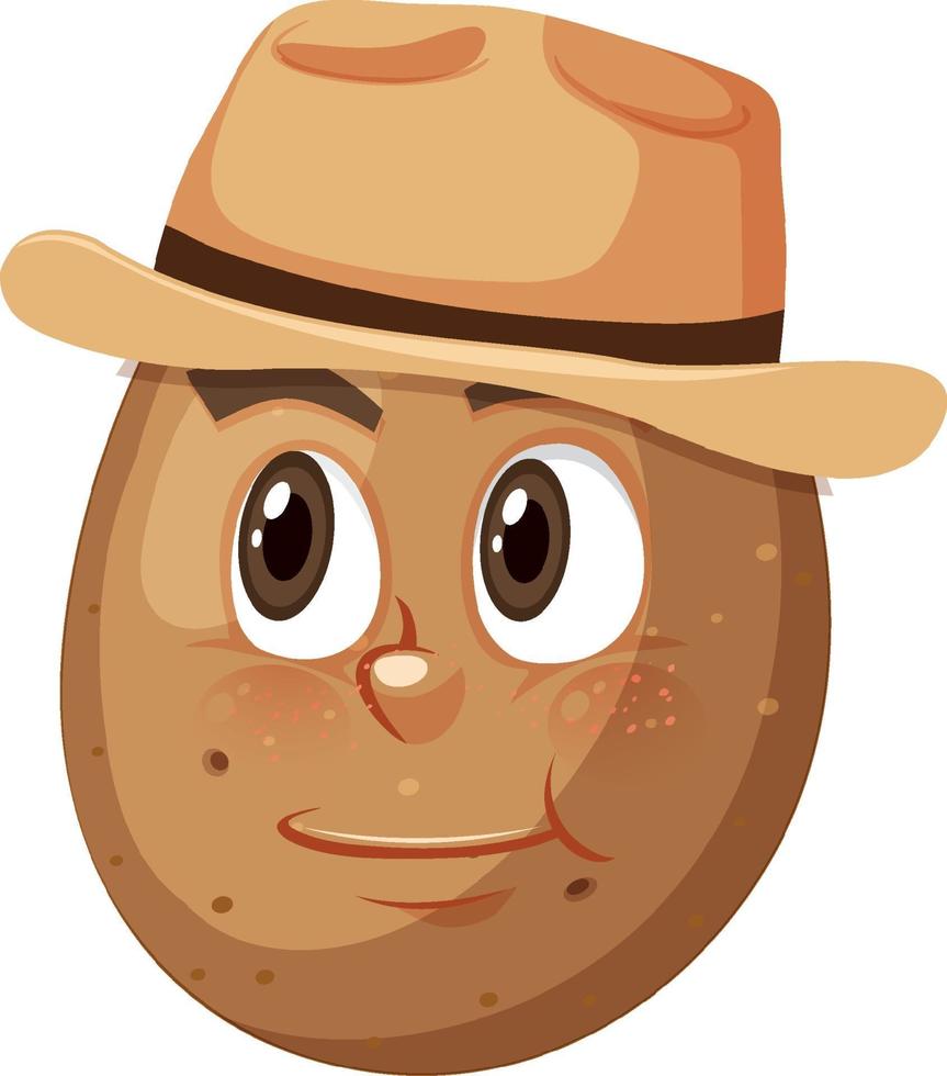 personnage de dessin animé de pomme de terre avec expression faciale vecteur