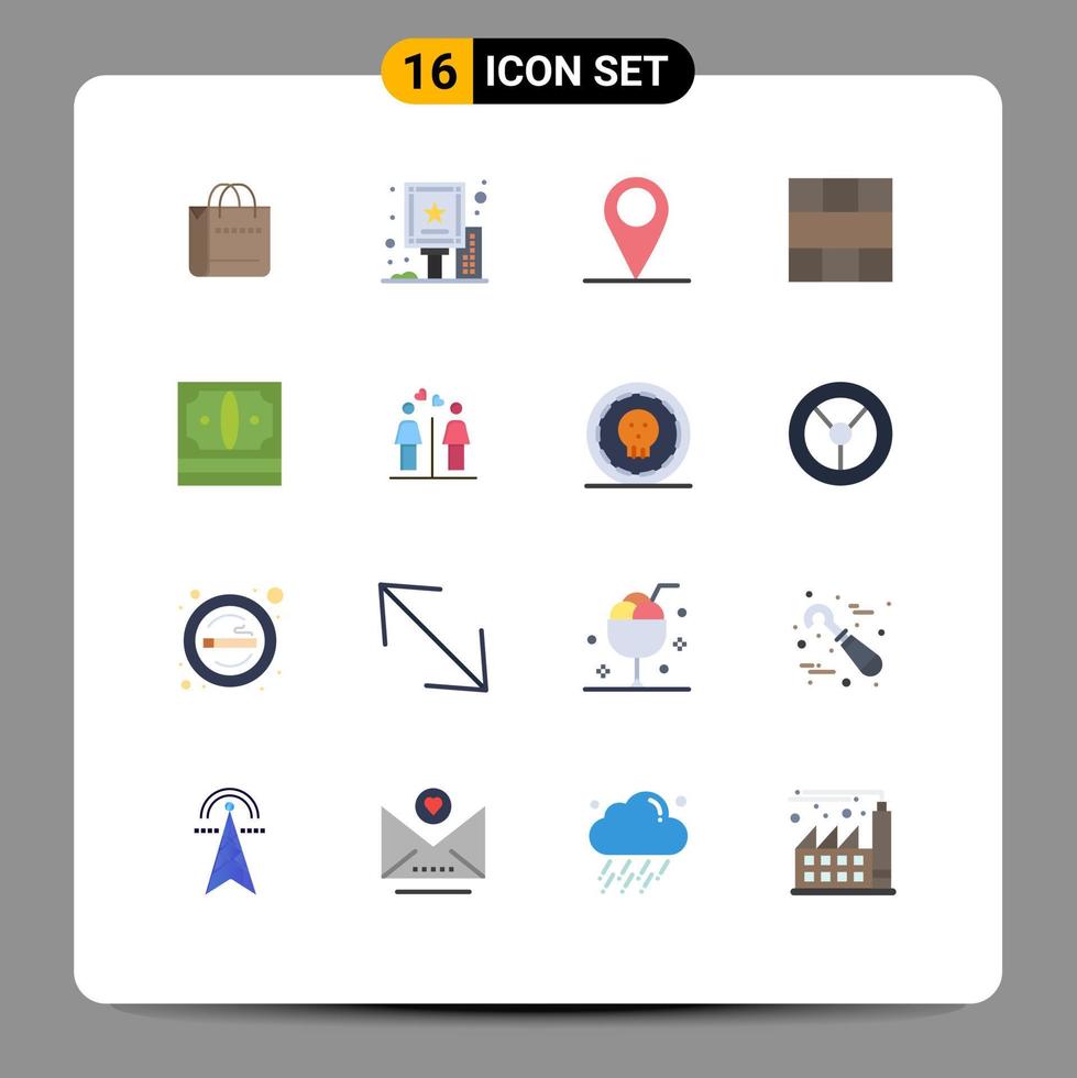 16 icônes créatives signes et symboles modernes de l'espace de travail en espèces grille de mise en page gps pack modifiable d'éléments de conception de vecteur créatif