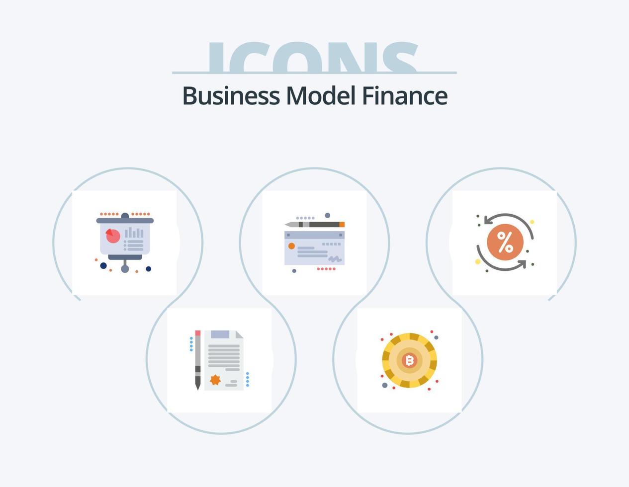 pack d'icônes plat finance 5 conception d'icônes. pour cent. frais. graphique. paiement. argent vecteur