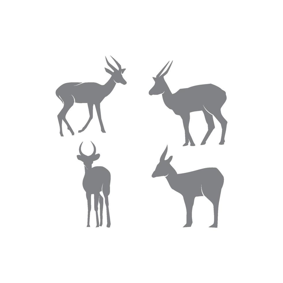 ensemble de modèles de silhouette illustration antilope vecteur