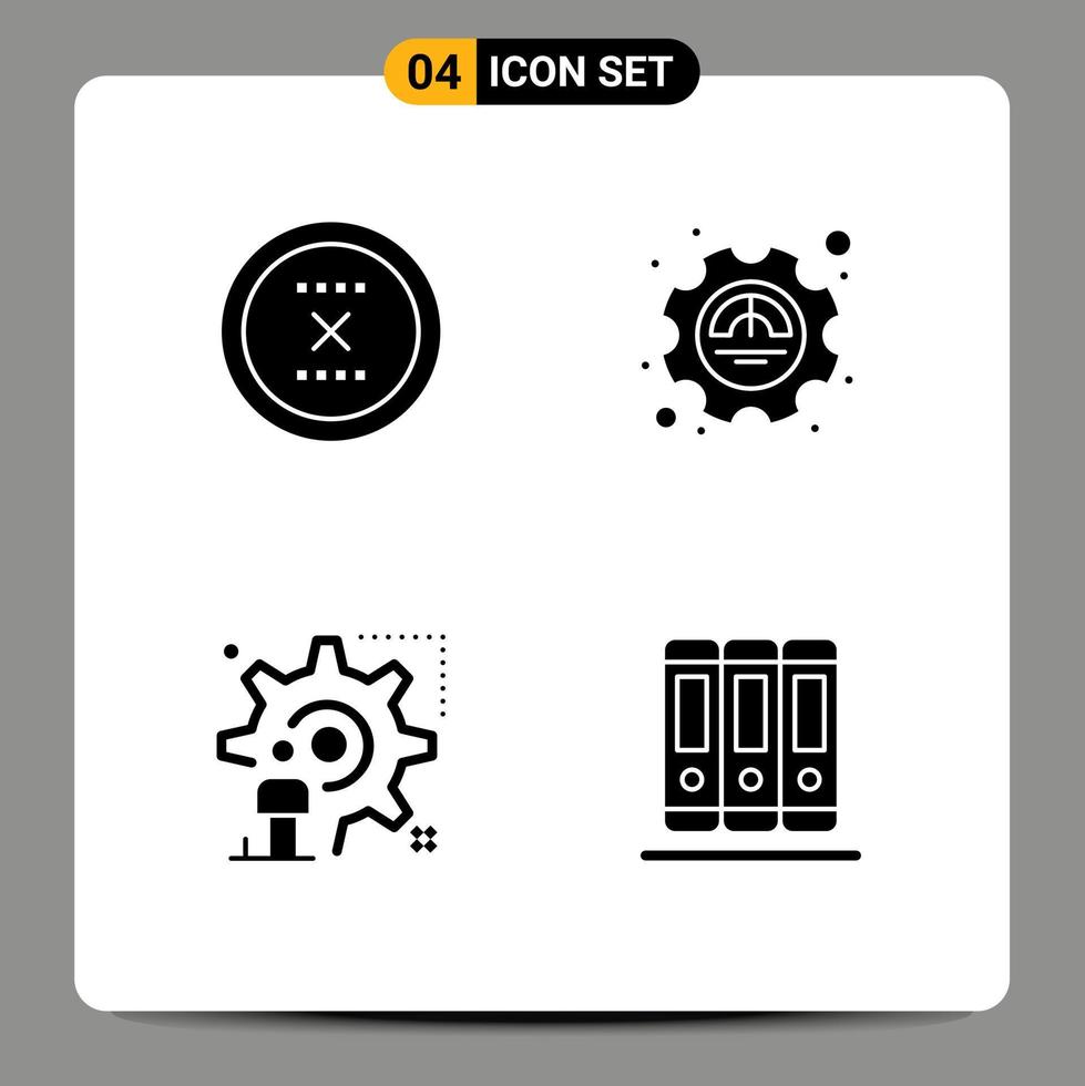 pack de glyphes solides créatifs de paramètre d'annulation supprimer la configuration d'excellence éléments de conception vectoriels modifiables vecteur