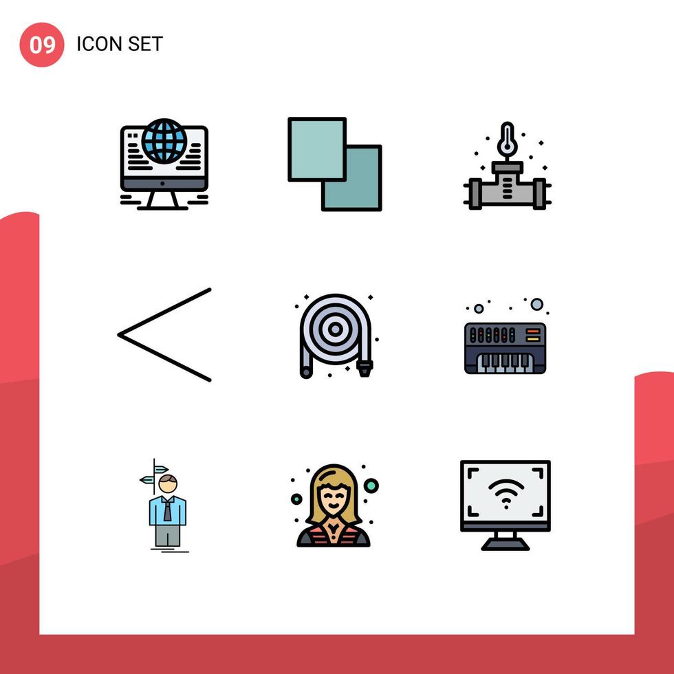 ensemble de 9 symboles d'icônes d'interface utilisateur modernes signes pour la plomberie tuyau de plombier mécanique éléments de conception vectoriels modifiables à gauche vecteur
