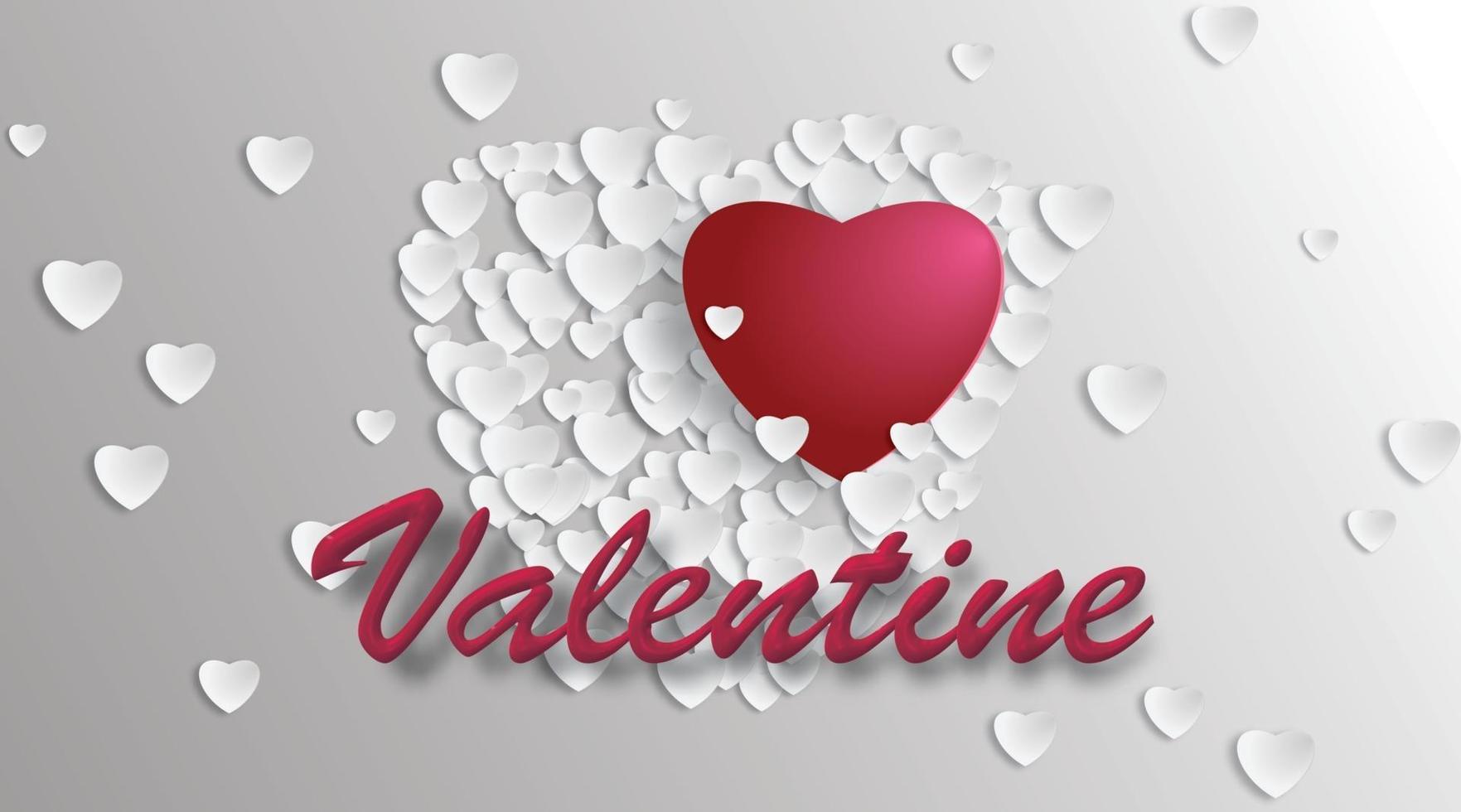 conception de coeur d'amour avec illustration vectorielle 3d. pour le fond de la Saint-Valentin vecteur