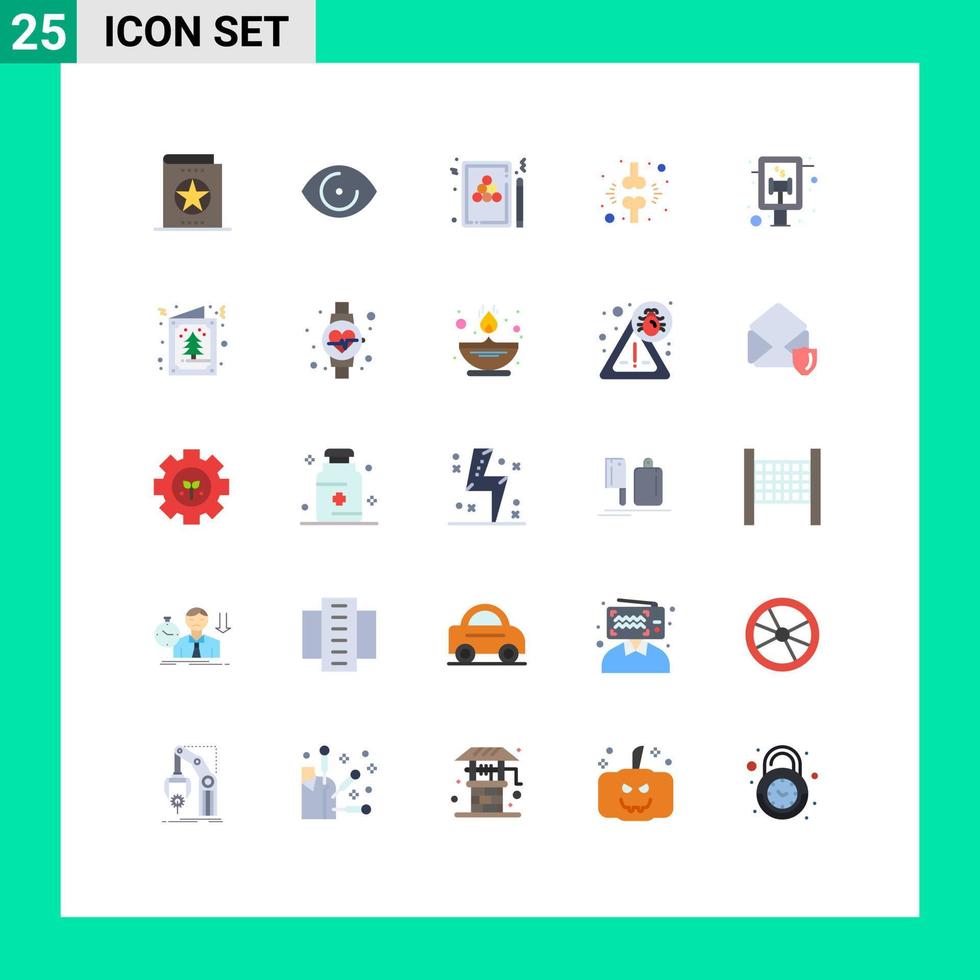 25 concept de couleur plate pour sites Web mobiles et applications vision de frein blessé billard osseux éléments de conception vectoriels modifiables vecteur