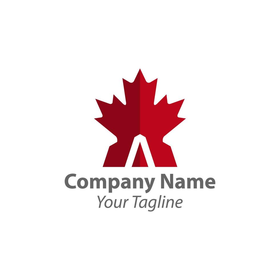 illustration d'icône vectorielle de modèle de logo de feuille d'érable, illustration vectorielle de feuille d'érable, symbole vectoriel canadien, feuille d'érable rouge, symbole du canada